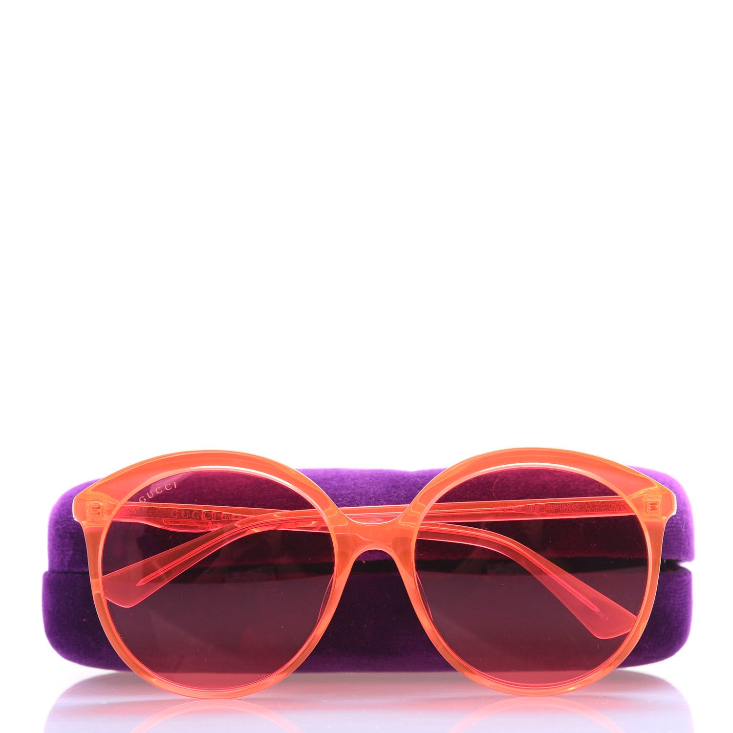 Gucci Acetate GG Sunglasses GG0257S Neon Orange 8 of 8