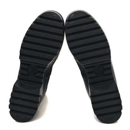 Louis Vuitton Velvet Calfskin Monogram Laureate Platform Desert Boots 37 Black Green 5 of 9