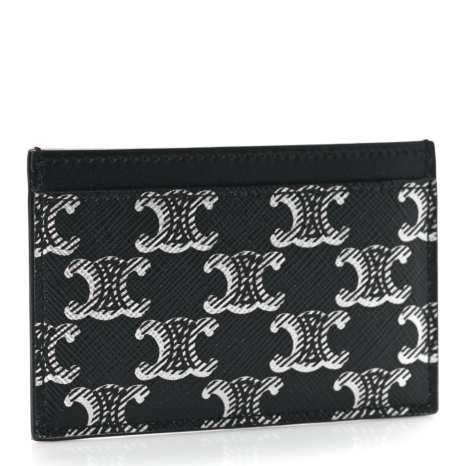 Celine Triomphe Canvas Card Holder Silver Black 3 of 9