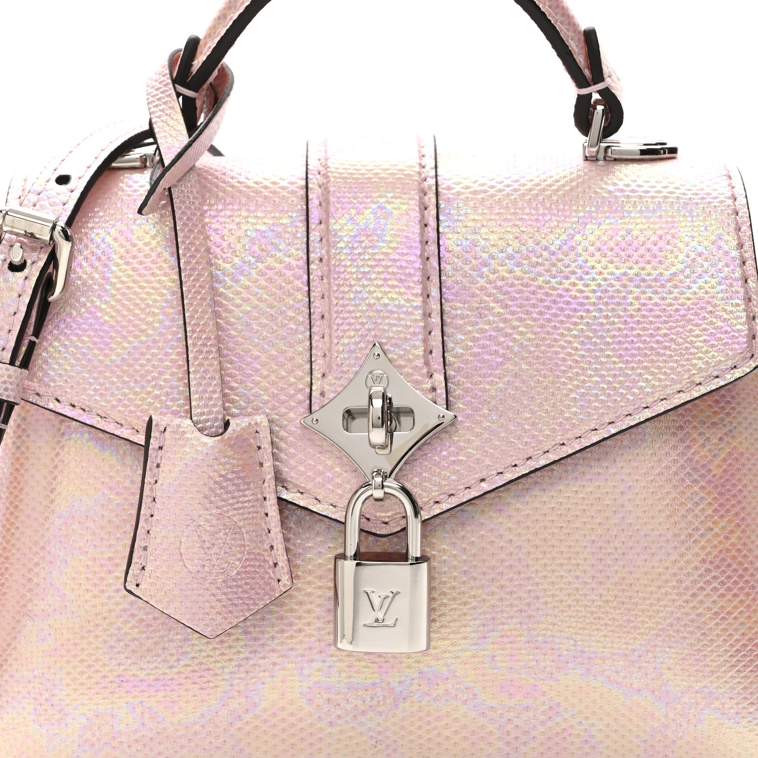 Louis Vuitton Iridescent Lizard Rose Des Vents Mini Pink 7 of 10
