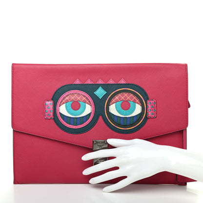 MCM Saffiano Craig And Karl Clutch Pink 2 of 15
