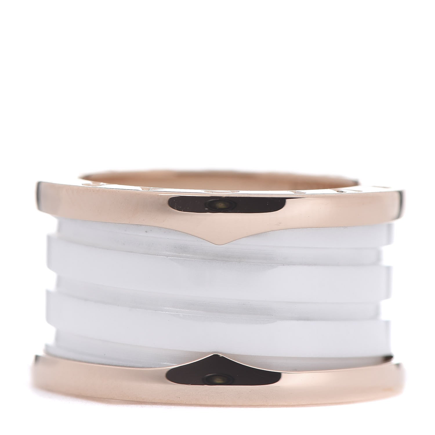 Bulgari 18K Rose Gold White Ceramic B.Zero1 Four-Band Ring 52 6 1 of 4