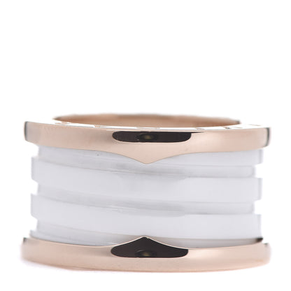 Bulgari 18K Rose Gold White Ceramic B.Zero1 Four-Band Ring 52 6 1 of 4