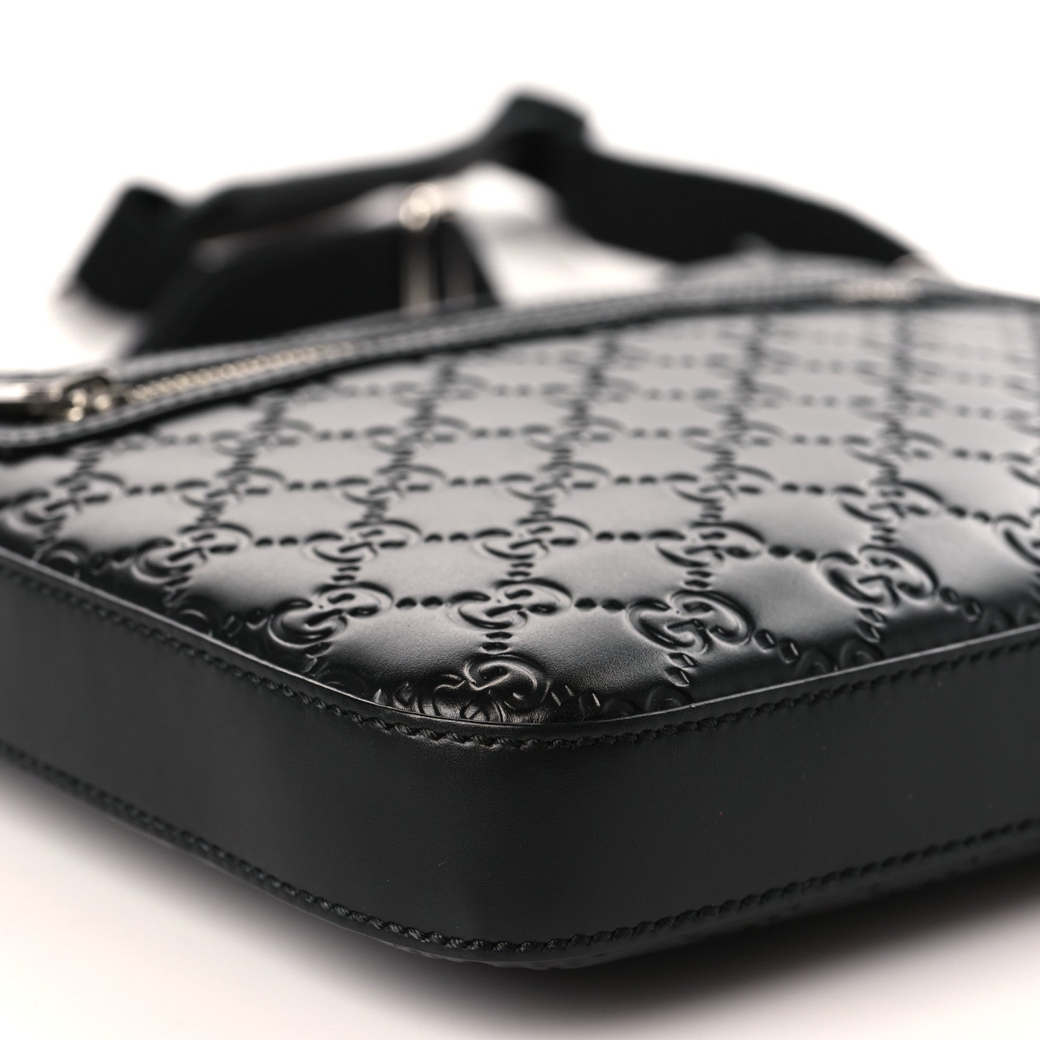 Gucci Guccissima Signature Small Messenger Bag Black 8 of 9