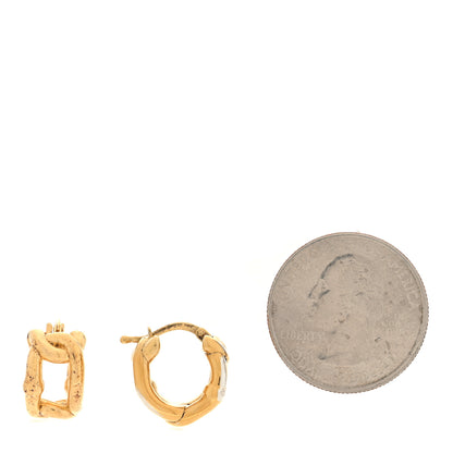 Bottega Veneta Sterling Silver Hoop Earrings Gold 2 of 4