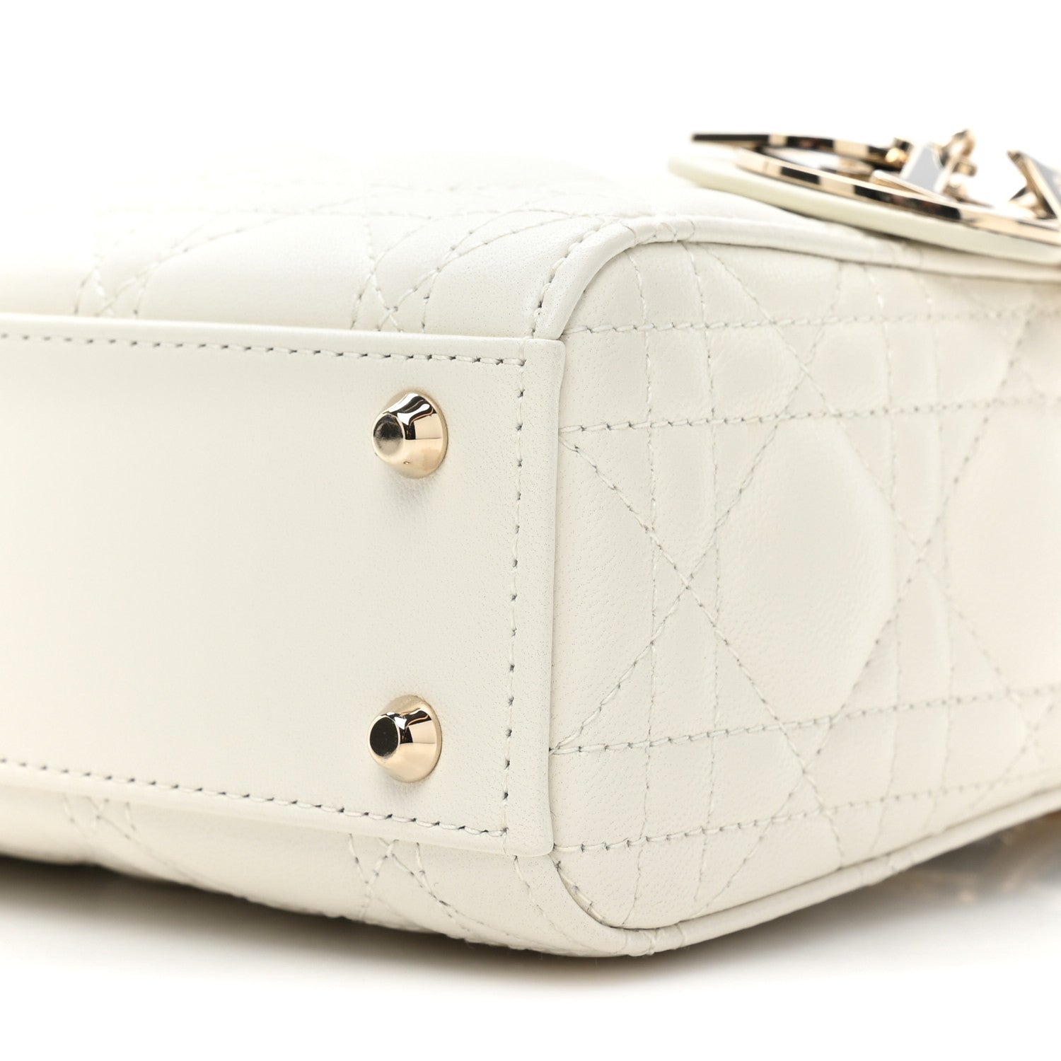 Christian Dior Lambskin Cannage Mini Lady Dior White 7 of 9