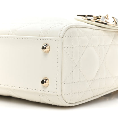 Christian Dior Lambskin Cannage Mini Lady Dior White 7 of 9