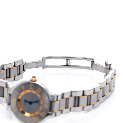 Cartier Stainless Steel 18K Yellow Gold 28mm Must De 21 Quartz Watch 6 of 7