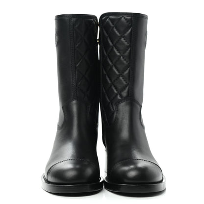 Chanel Calfskin CC Boots 39 Black 2 of 9