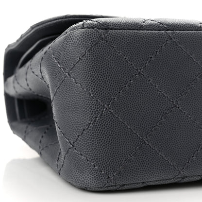 Chanel Washed Caviar Quilted Jumbo Double Flap Dark Grey 9 of 10