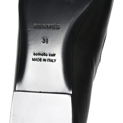 Hermes Nappa Toscan Calfskin Lilia Ballet Flats 38 Black 7 of 10