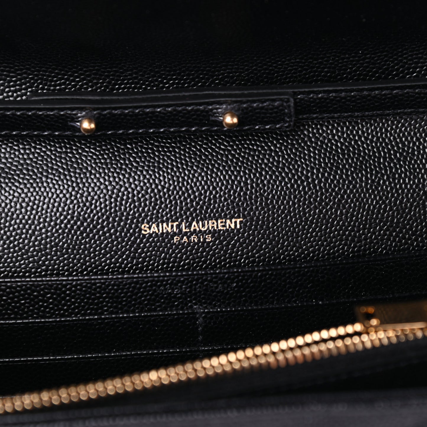 Grain De Poudre Matelasse Chevron Monogram Chain Wallet Black