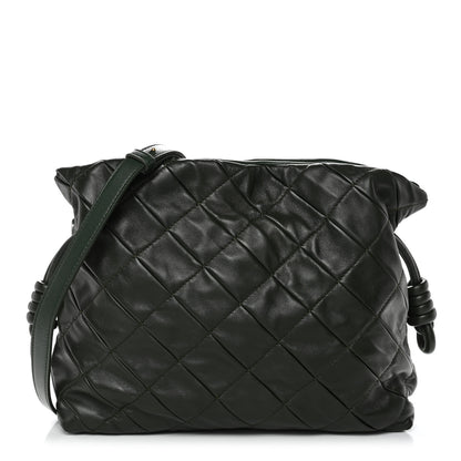Loewe Calfskin Quilted Flamenco Knot Clutch Verde 1 of 10
