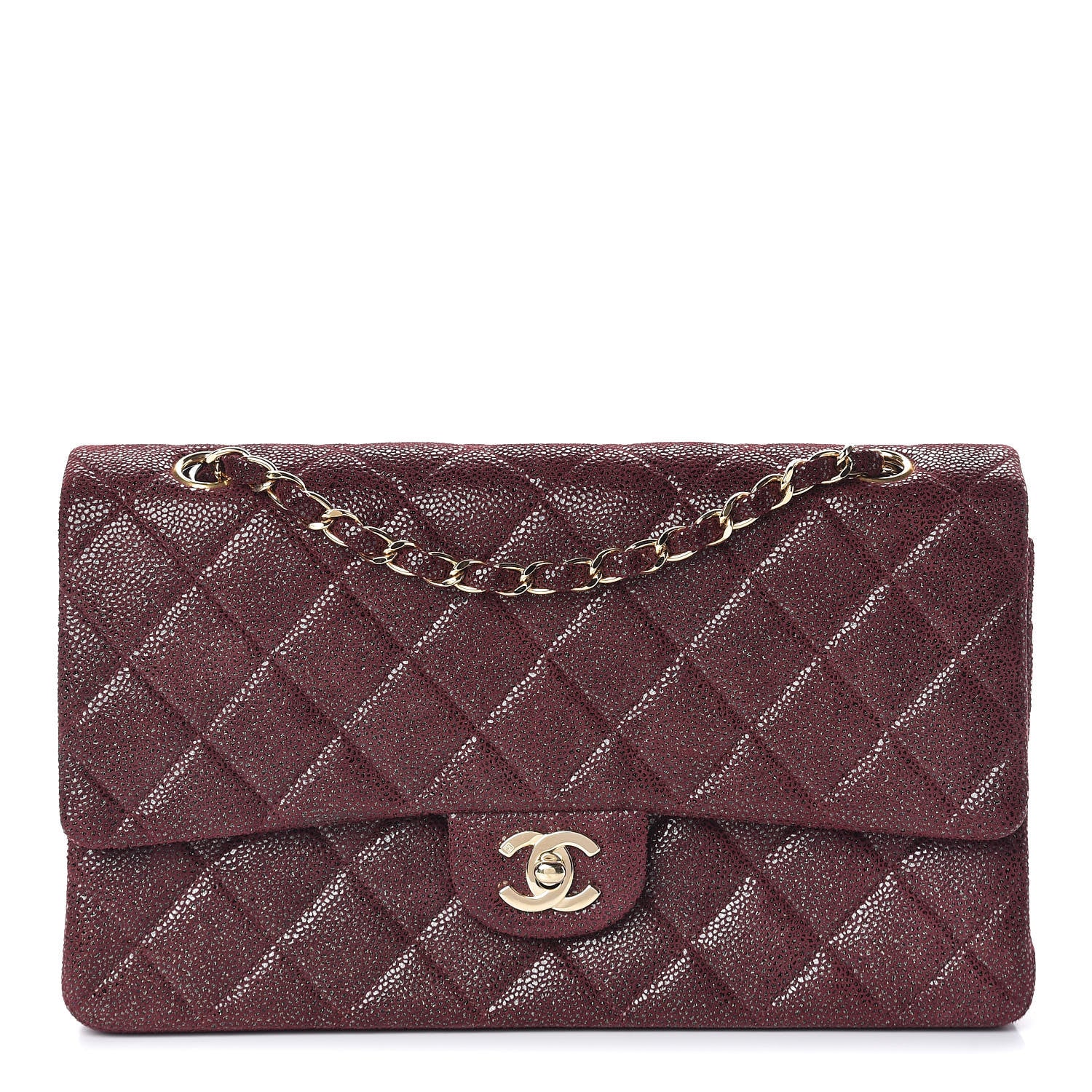 Chanel Iridescent Caviar Quilted Medium Double Flap Red 1 of 11
