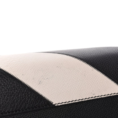 Burberry Grainy Calfskin Patchwork Medium Banner Tote Black White 17 of 22