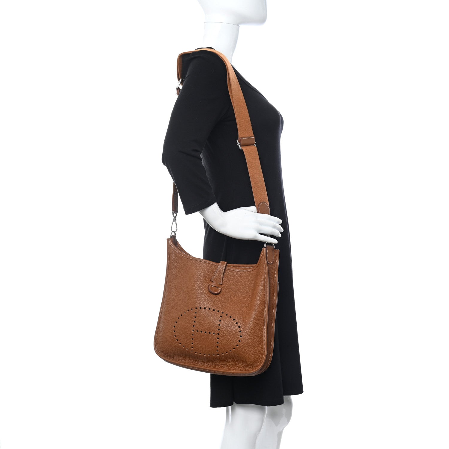 Hermes Taurillon Clemence Evelyne III PM Gold 2 of 9