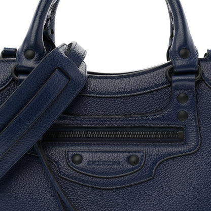 Balenciaga Grained Calfskin Neo Classic Black Hardware S City Navy 8 of 10