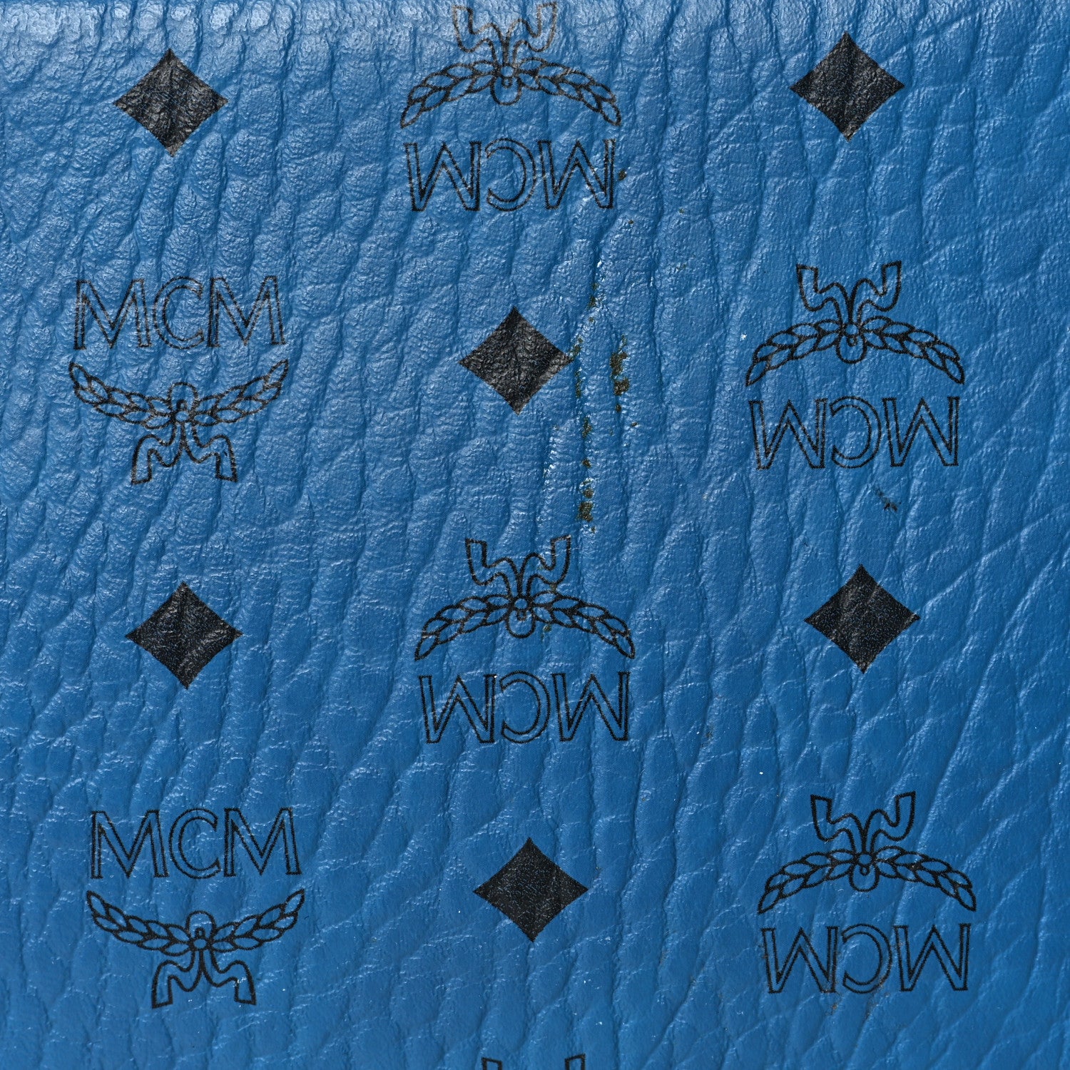 MCM Visetos Large Anya Top Zip Shopper Tote Munich Blue 8 of 9