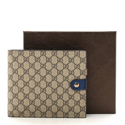 Gucci Monogram GG Supreme Bi-Fold Wallet Blue 7 of 7
