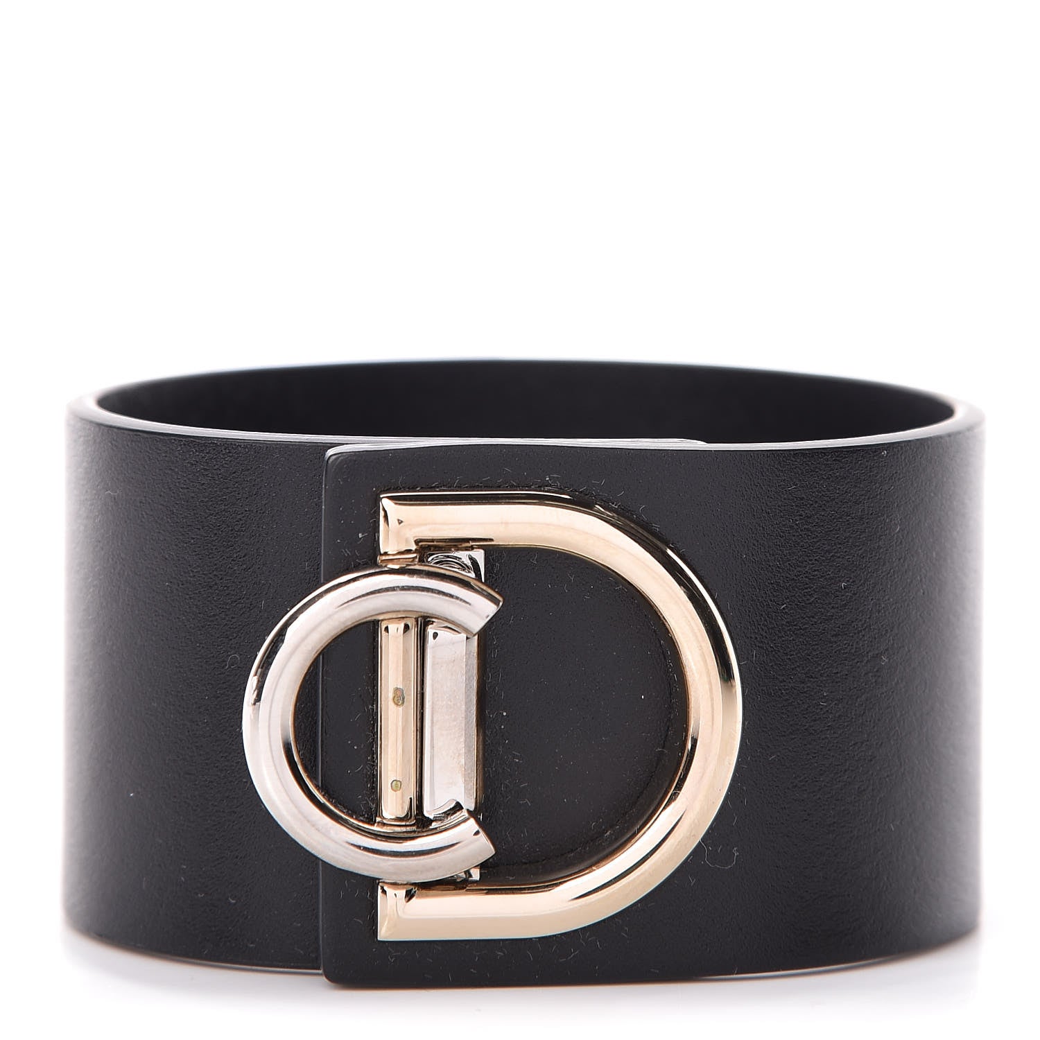 Christian Dior Calfskin Large Logo Bracelet Black 1 of 7