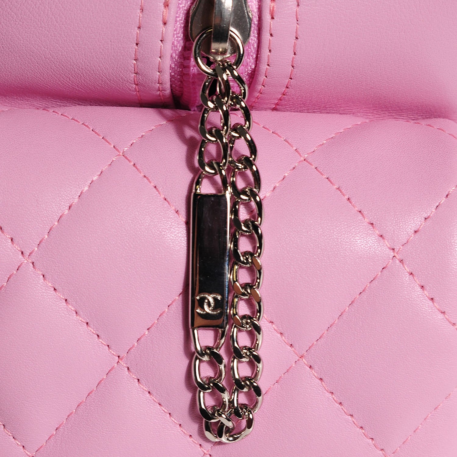 Chanel Calfskin Quilted Large Cambon Multipocket Reporter Pink Black 8 of 8