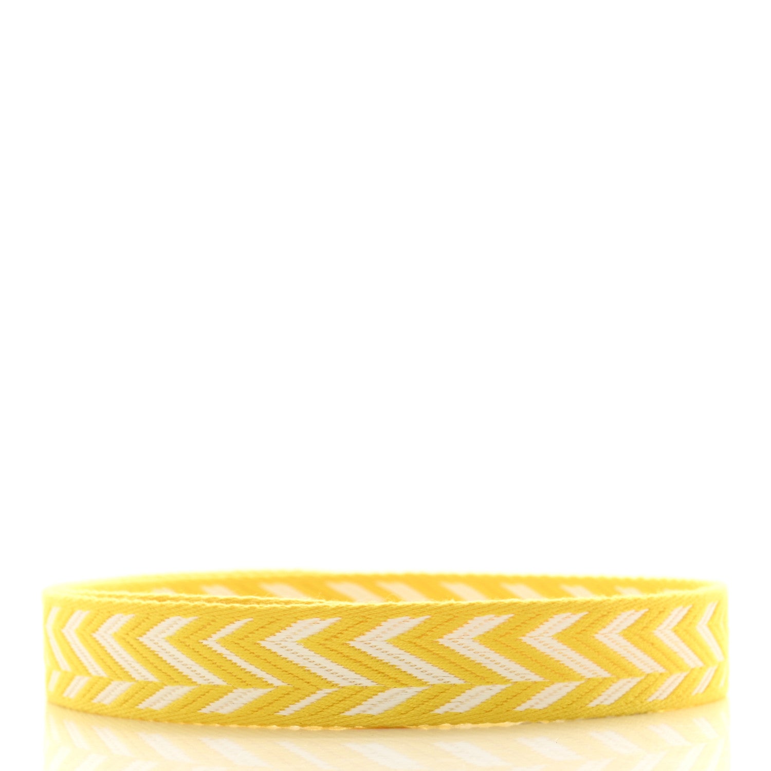 Hermes Toile Swift 25mm Sangle ZigZag Shoulder Strap Jaune De Naples White 2 of 4