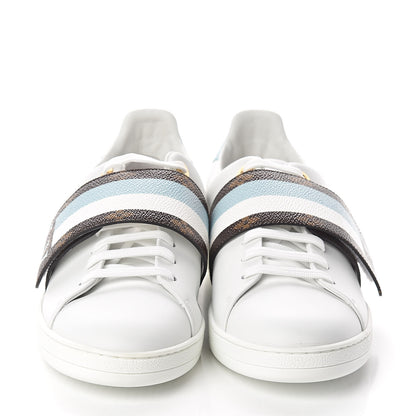 Louis Vuitton Calfskin Monogram Striped Frontrow Sneakers 41 White 2 of 8