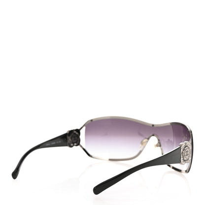 Chanel Swarovski Crystal Camellia CC Sunglasses 4164-B Black 4 of 7