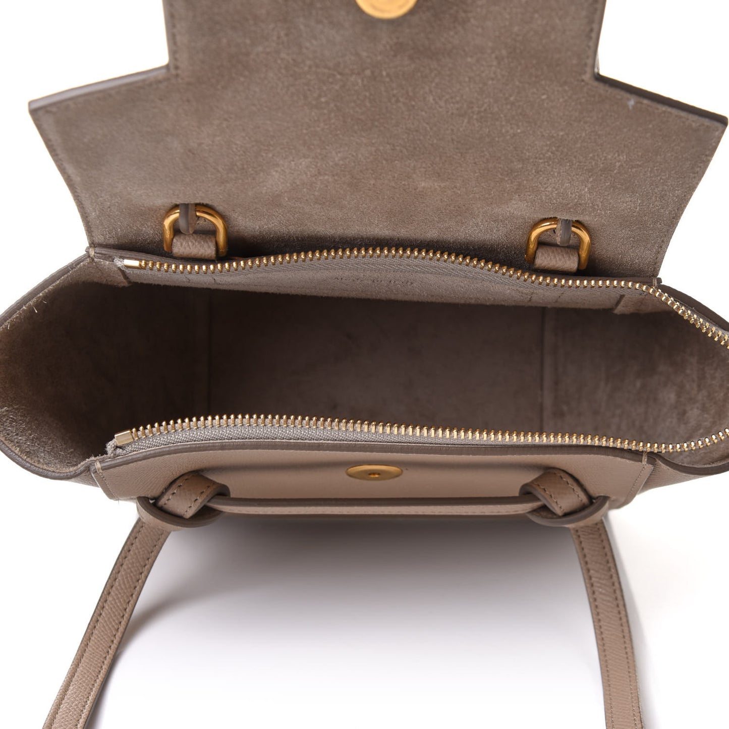 Grained Calfskin Micro Belt Bag Light Taupe