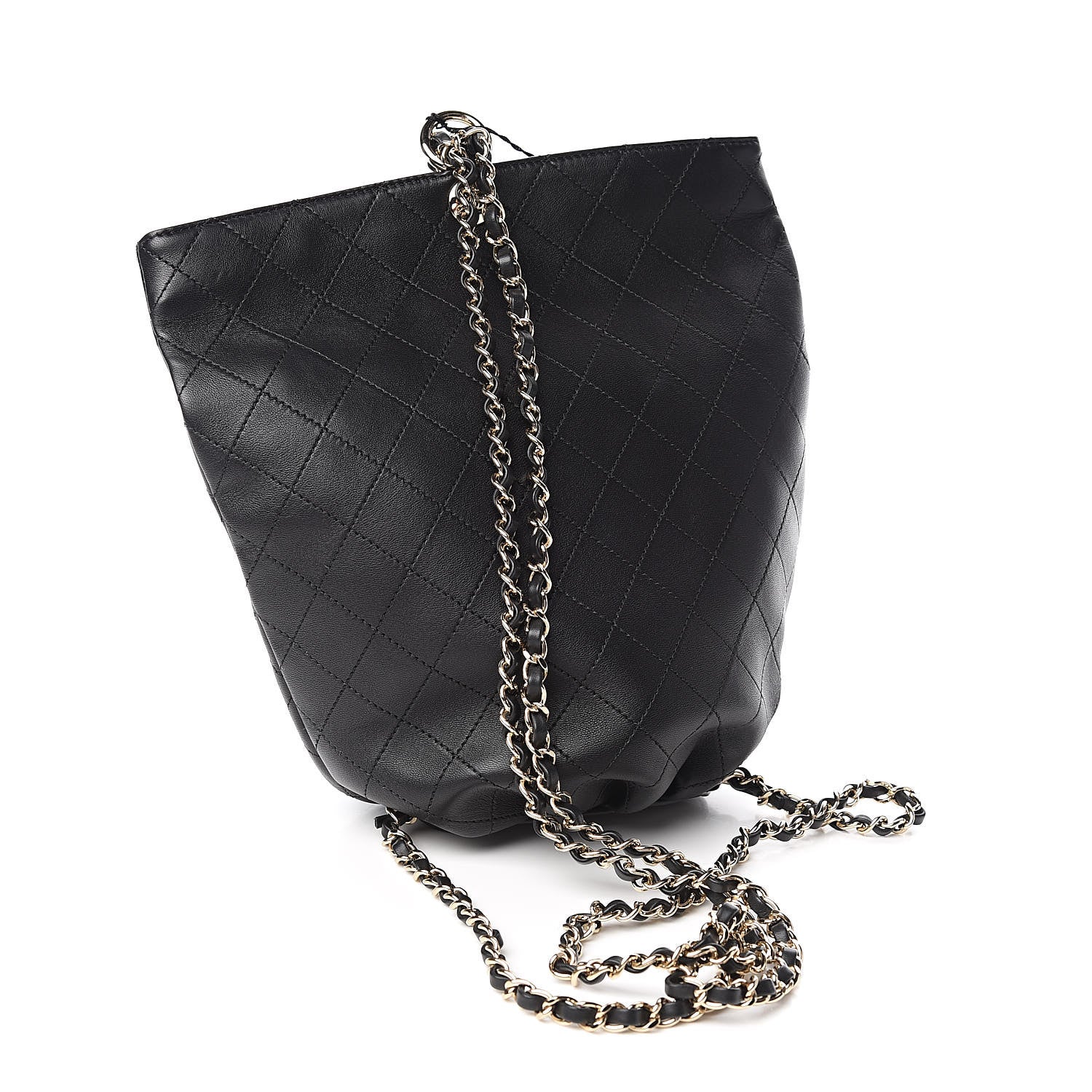 Chanel Lambskin Stitched CC Chain Backpack Black 3 of 9