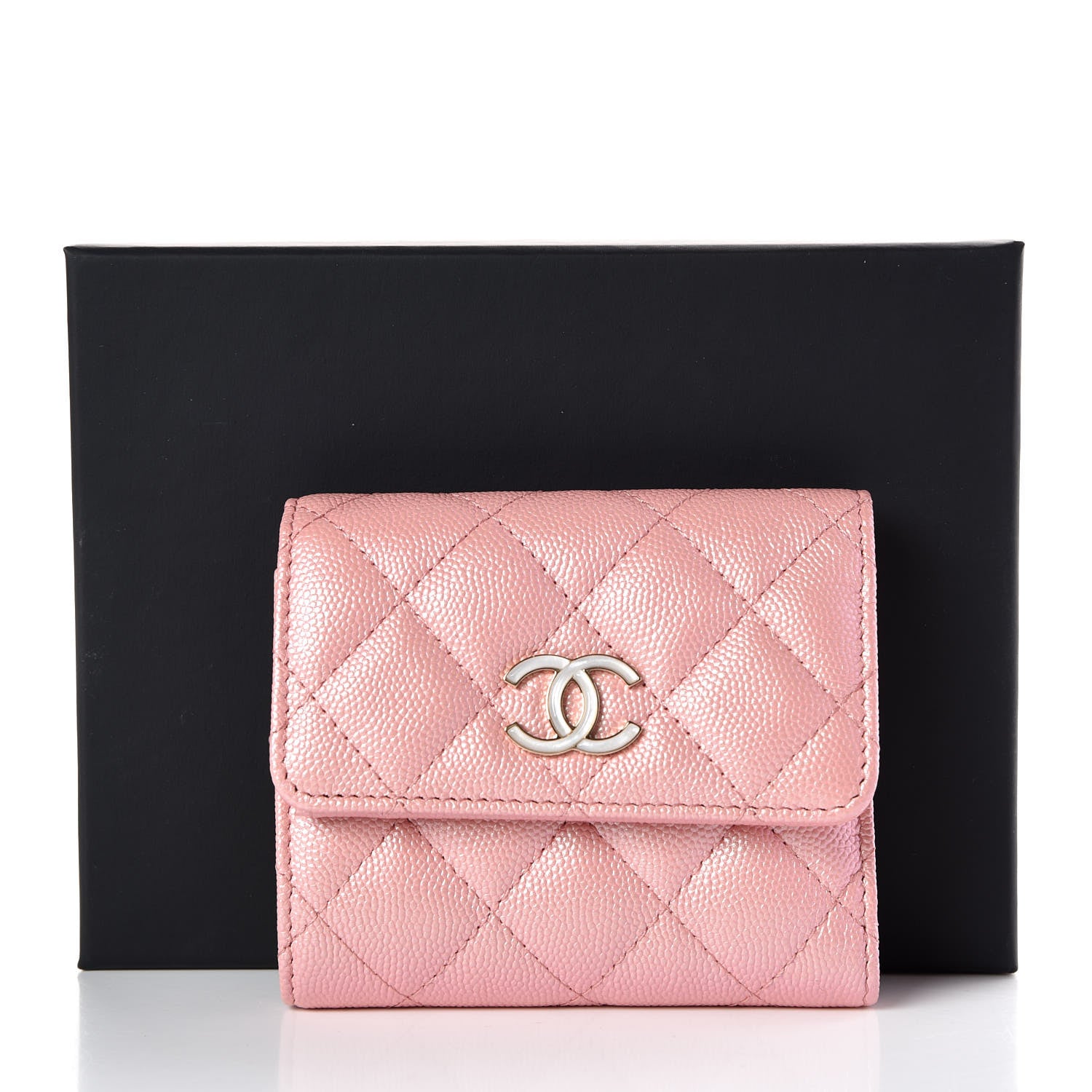 Chanel Iridescent Caviar Quilted Small Flap Wallet Rose Pink 9 of 9