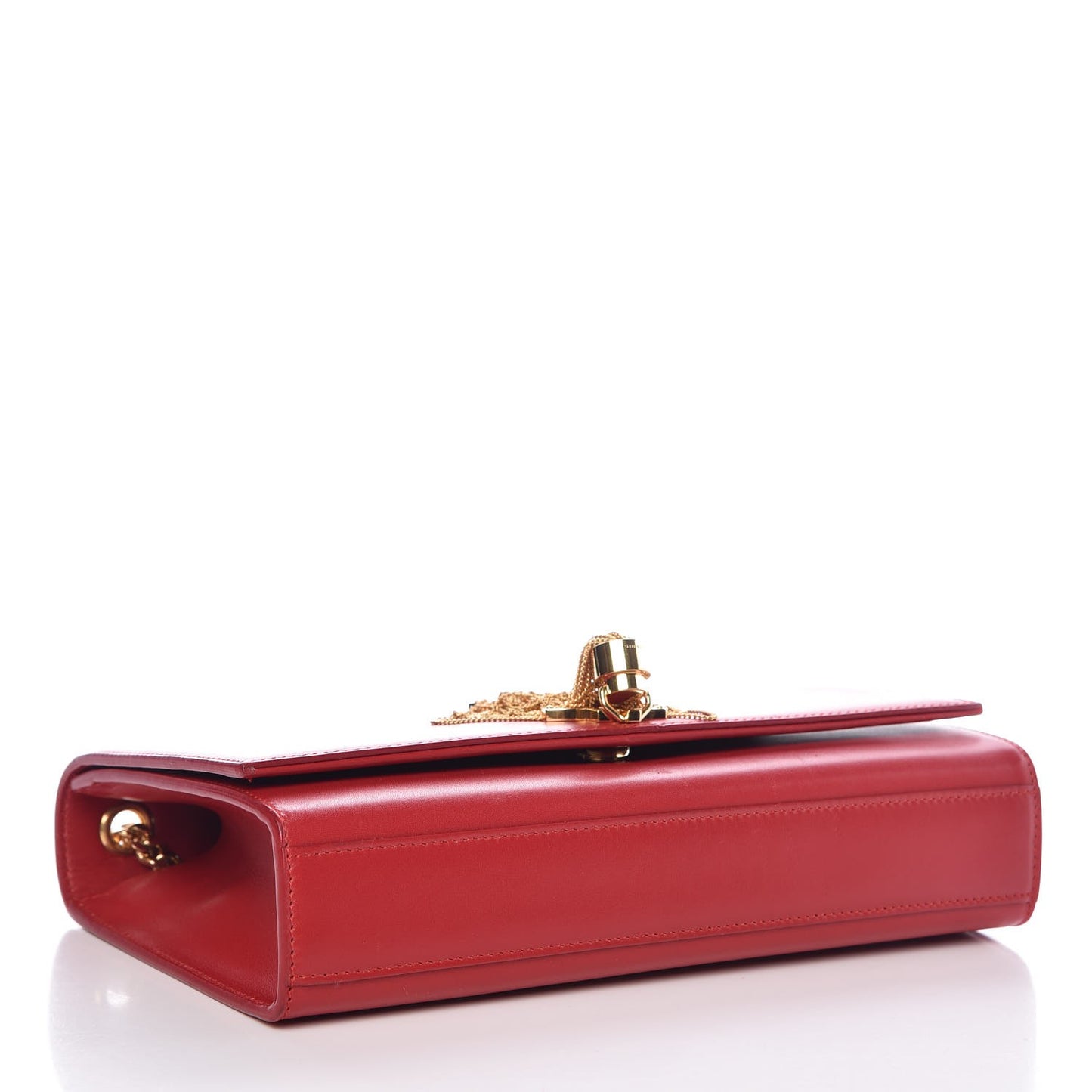 Smooth Calfskin Medium Classic Monogram Kate Tassel Satchel Lipstick Red