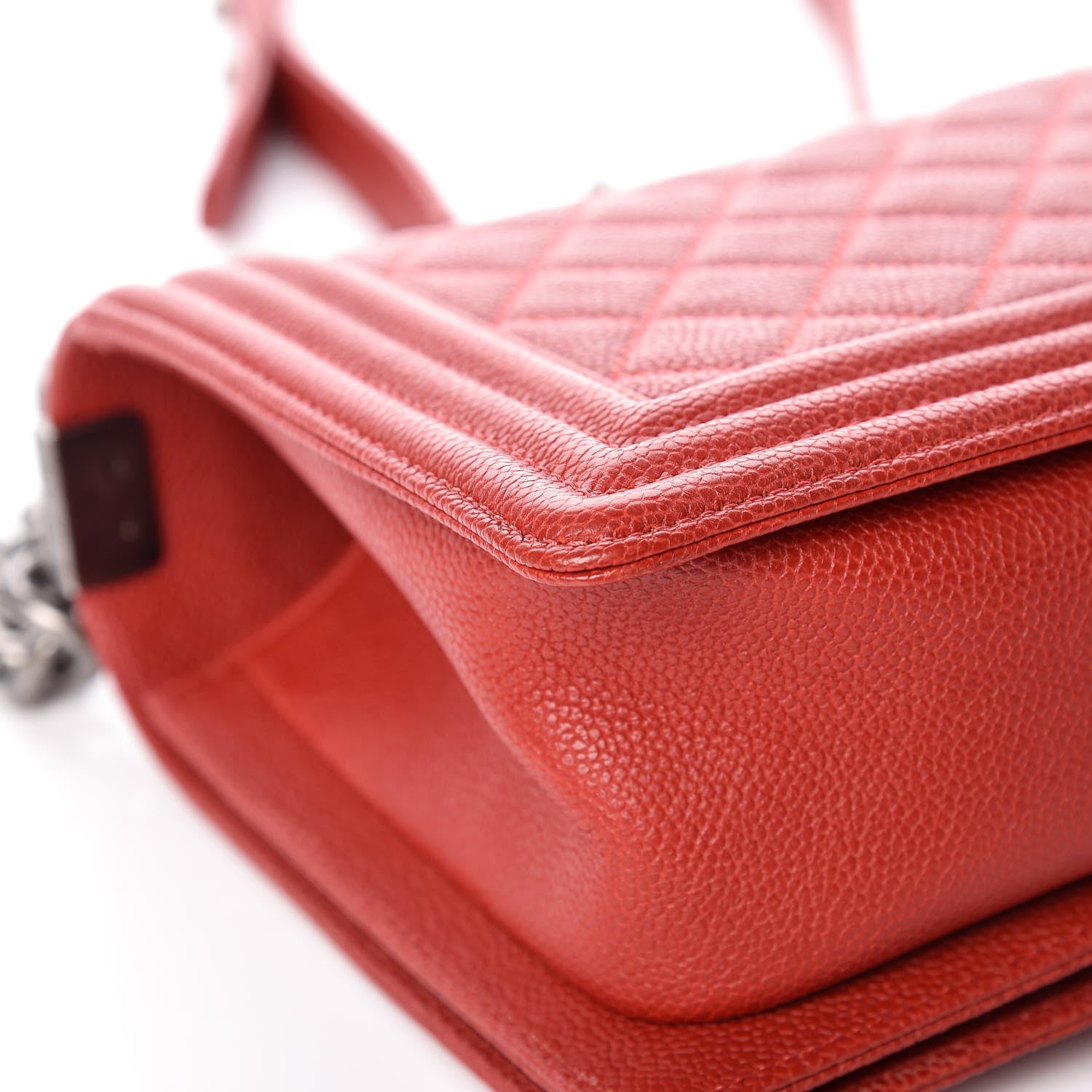 Chanel Caviar Quilted Medium Boy Flap Red 12 of 14
