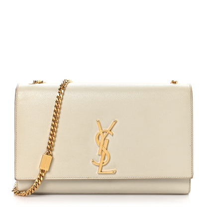 Saint Laurent Grain De Poudre Medium Monogram Kate Satchel Crema Soft 1 of 13