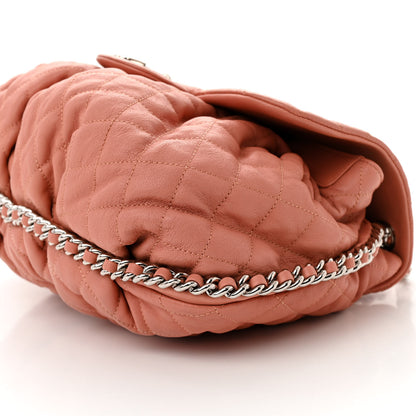 Chanel Washed Lambskin Quilted Large Chain Around Flap Coral 10 of 11