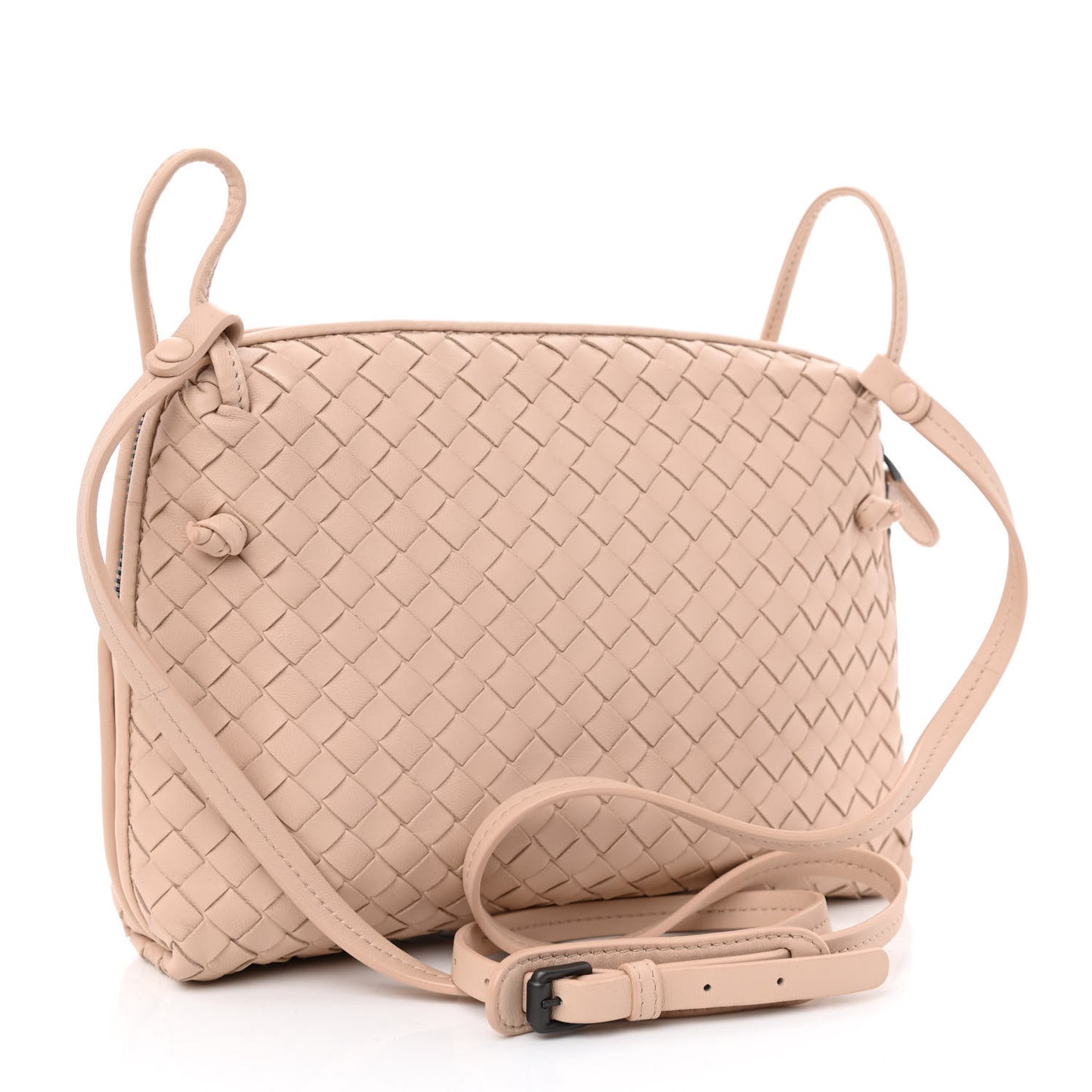 Nappa Intrecciato Nodini Crossbody Messenger Nude