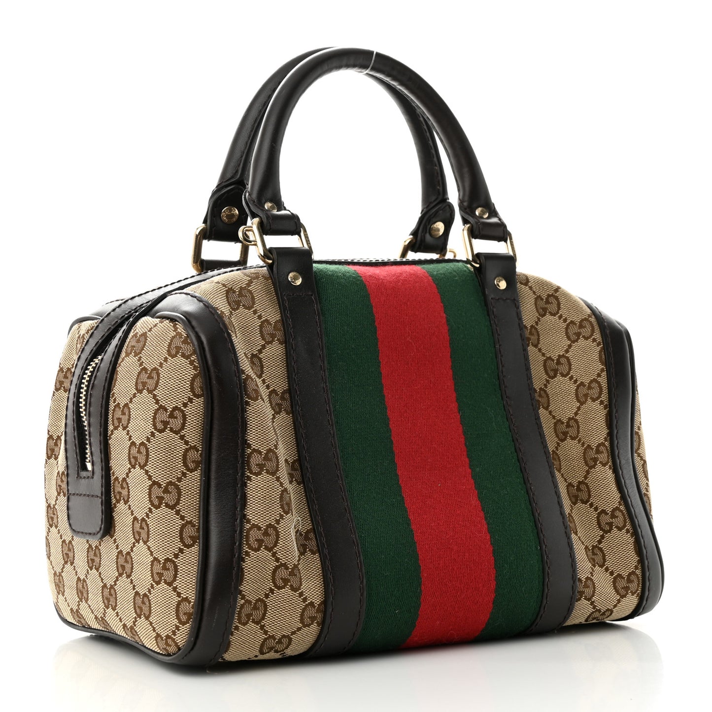 Monogram Vintage Web Small Boston Dark Brown