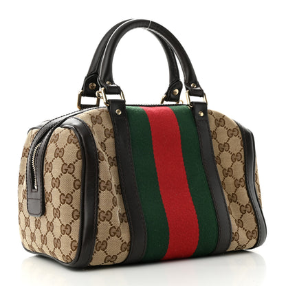 Gucci Monogram Vintage Web Small Boston Dark Brown 3 of 10
