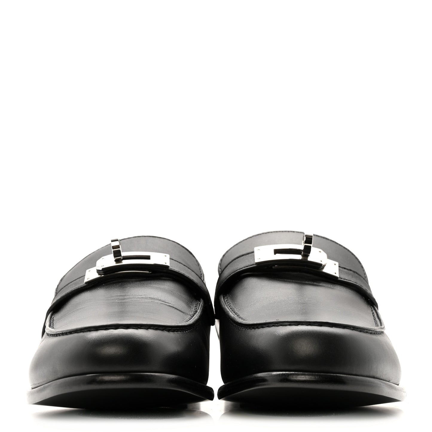 Calfskin Womens Destin Loafers 38.5 Black