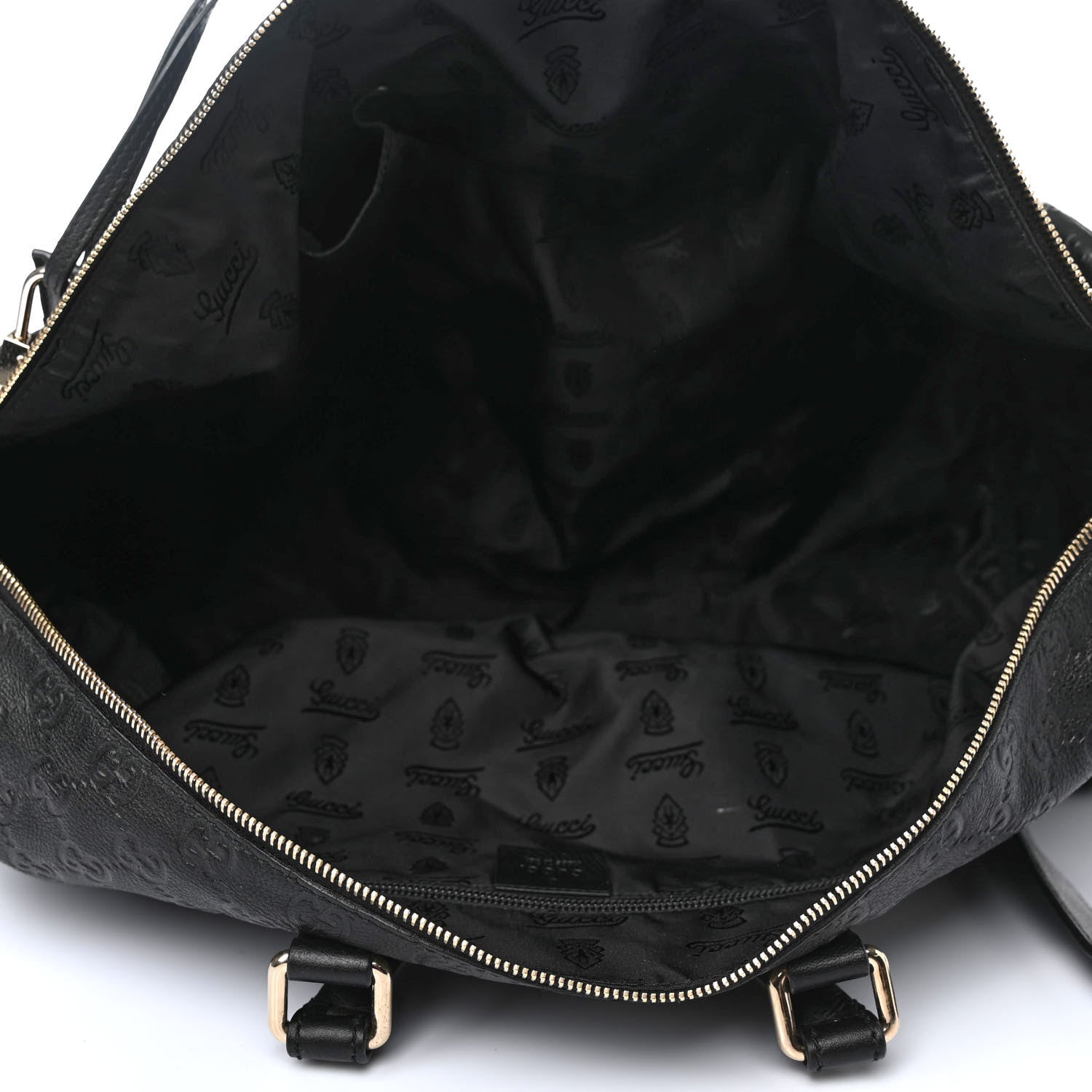 Gucci Guccissima Large Carry On Duffle Black 4 of 5