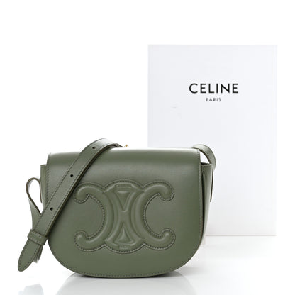 Celine Smooth Calfskin Cuir Triomphe Folco Crossbody Bag Army Green 12 of 12