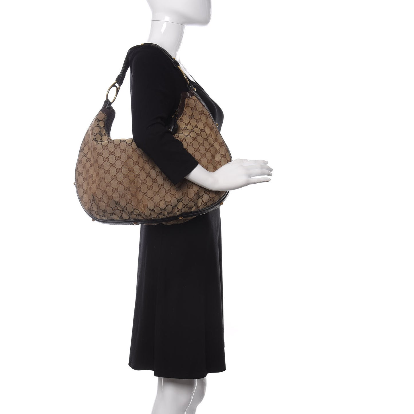Monogram Medium Interlocking Hobo Dark Brown