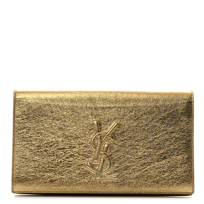 Saint Laurent Metallic Calfskin Monogram Large Belle De Jour Clutch Gold 1 of 11