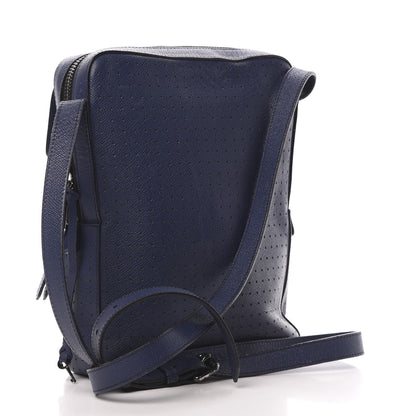 Burberry London Grainy Calfskin Perforated Small Shaldon Crossbody Lapis Blue 3 of 18