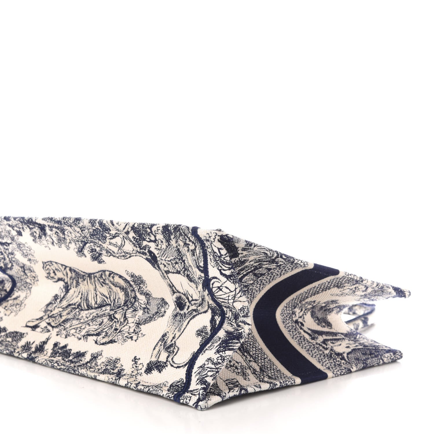Christian Dior Canvas Embroidered Medium Dioriviera Toile De Jouy Book Tote Blue 9 of 11