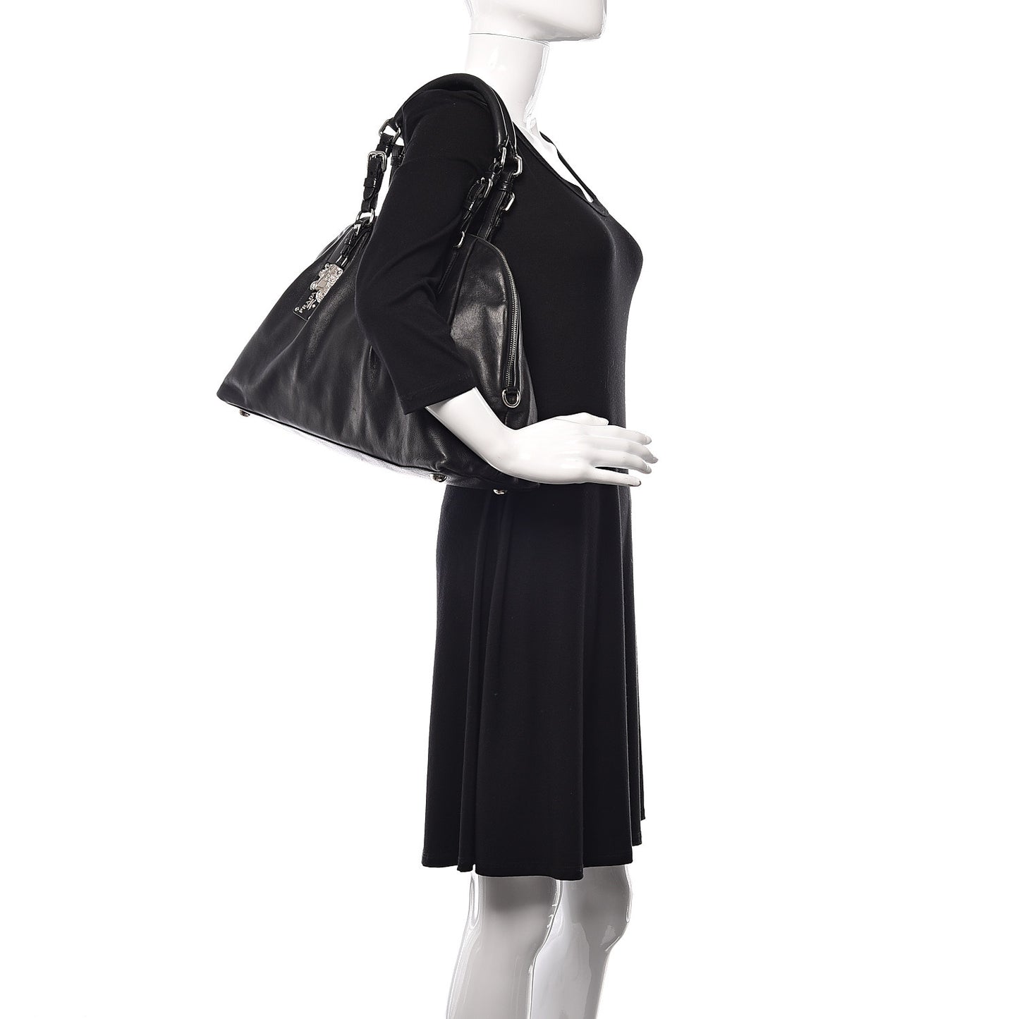 Soft Calfskin Dome Sachel Black