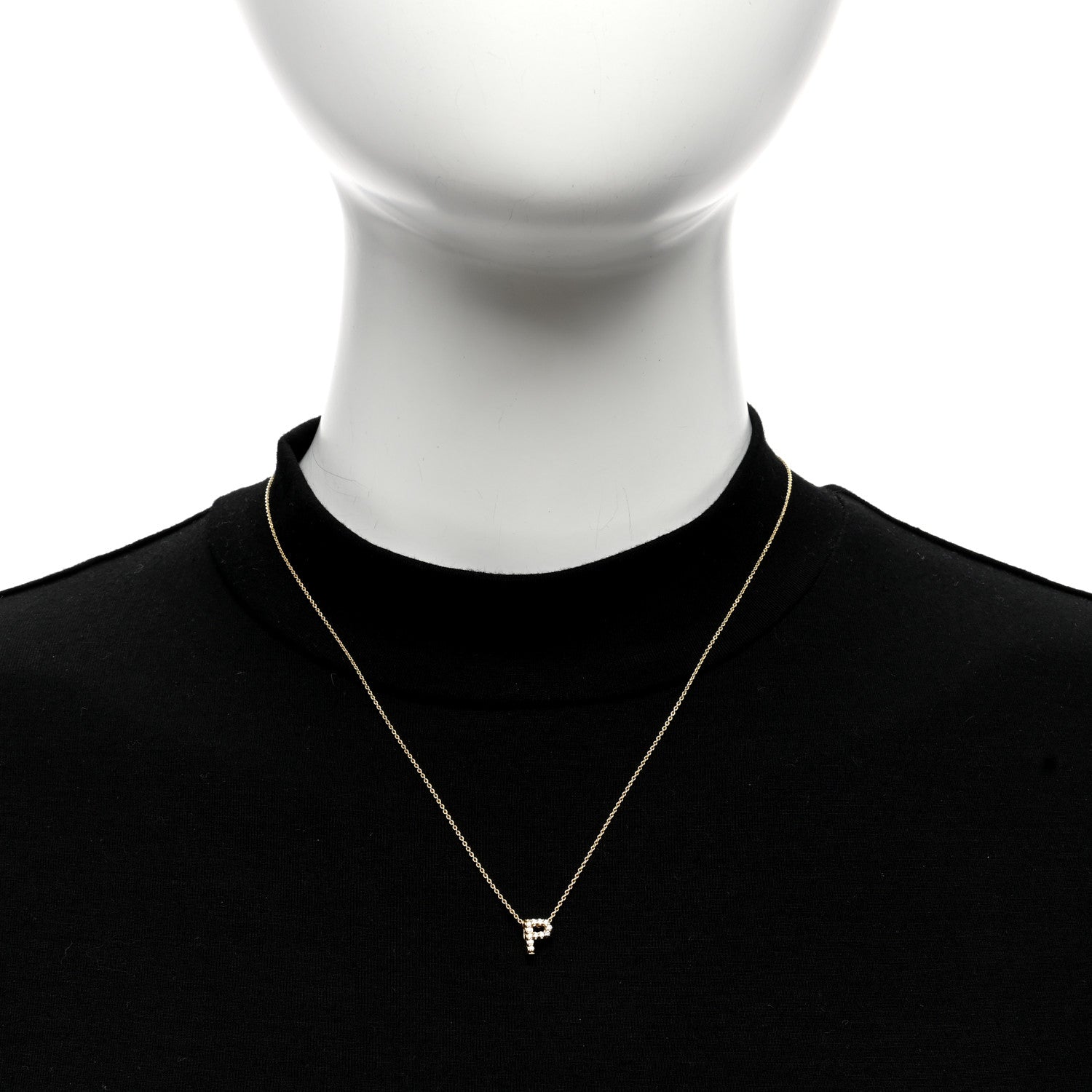Roberto Coin 18K Yellow Gold Diamond Love Letter P Pendant Necklace 3 of 5