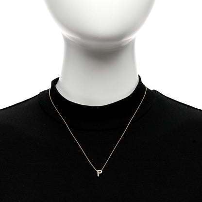 Roberto Coin 18K Yellow Gold Diamond Love Letter P Pendant Necklace 3 of 5