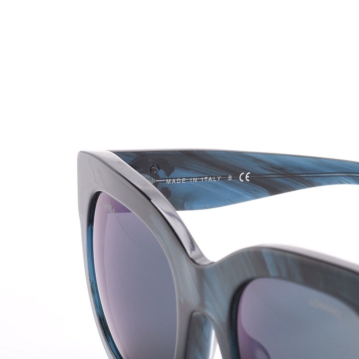 Acetate Mirror CC Fall Square Sunglasses 5357-A Dark Blue