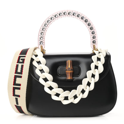Gucci Calfskin Plexiglass Medium Classic 2 Top Handle Bag Black 1 of 14